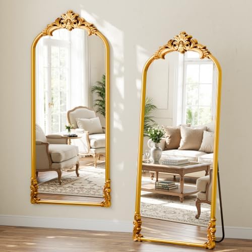 71"x32" Vintage Gold Arched Full Length Mirror - Image 5