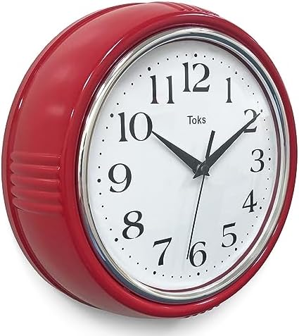 Lily's Home Retro Wall Clock, 9.5 Inch Vintage Design, Silent Non-Ticking by LilysHome