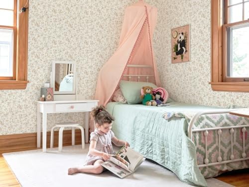 Peel and Stick Wallpaper for Nursery Brown Cherry Blossom Waterproof - Image 6