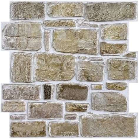 COMSTICKC 3D Faux Stone Wall Panels Peel and Stick by COMSTICKCDECOR
