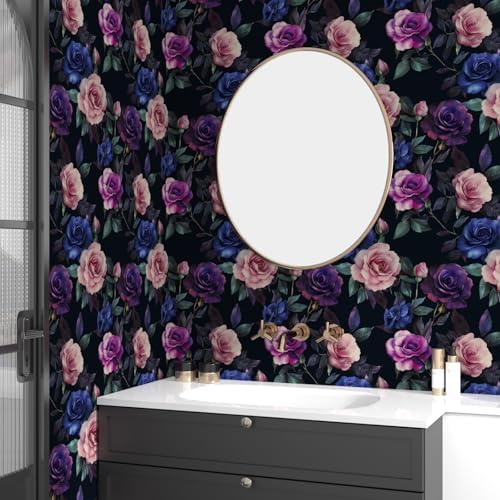Laatse Gothic Purple Floral Wallpaper Peel and Stick 17.5" × 118" - Image 6