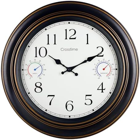 Crosstime 18 Inch Large Outdoor Clock Waterproof by CrosstimeWallClockPracticalElegant