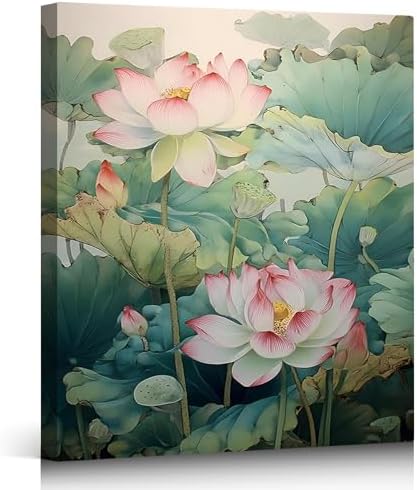 ZERILYN Ship Next Day Lotus Flower Wall Art Canvas Prints Botanical Pictures by ZERILYN