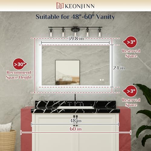 Keonjinn 24 x 40 Inch LED Mirror - Image 2