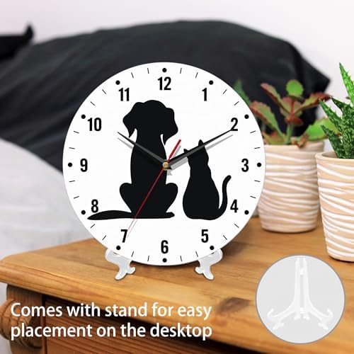 SPUNKER Clock for Bedroom, Animals Round Clock Silent Non-Ticking Wall Decor - Image 3