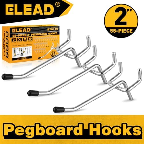 ELEAD 55-Piece 2 Inch Pegboard Hooks, Heavy Duty Peg Board Organizer Accessories - Image 7