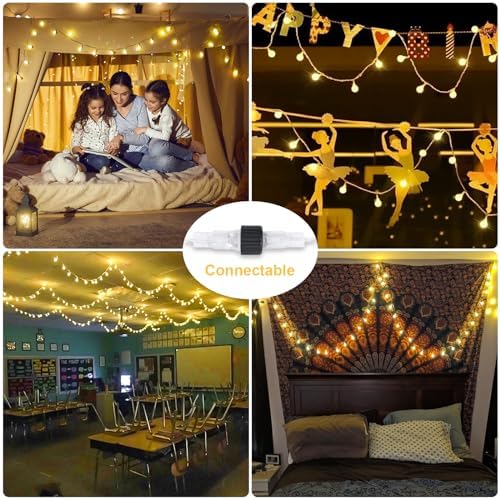 JMEXSUSS 100 LED Globe String Lights Indoor Bedroom, 33ft Classroom Lights - Image 4