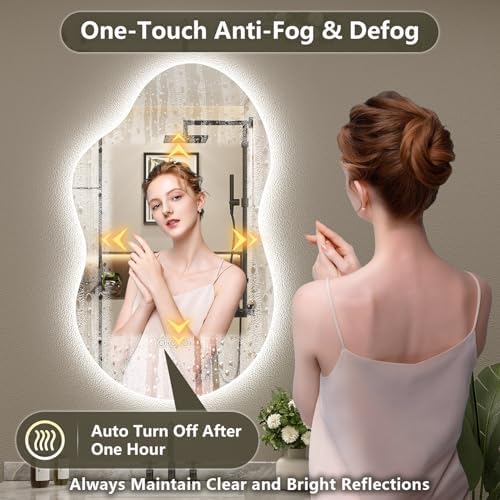 48x26 Asymmetrical LED Mirror for Bathroom Lighted Vanity Mirror - Image 5