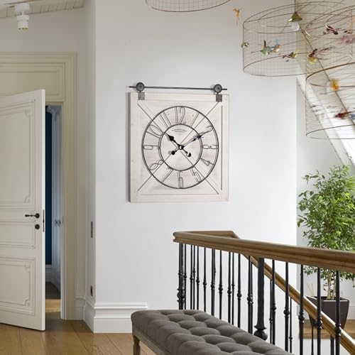 Oakrain Rustic Large Wall Clock, Classic Vintage Hanging Clock, Silent - Image 6