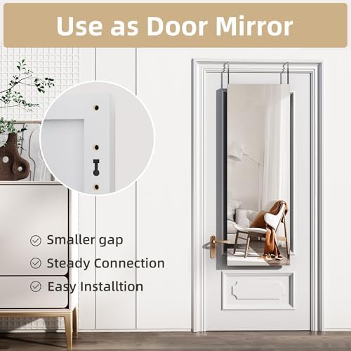 Hasipu Door Mirror Full Length, Living Room, Square White - Image 4