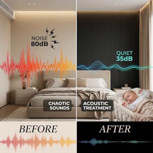 6 Pack Acoustic Wood Wall Panels, 23.6x23.6 Inch Sound Absorbing Panels - Image 4