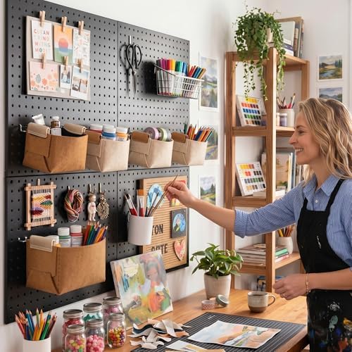 Spampur Peg Board, 4 Pack Metal Pegboard Wall Organizer - Image 2