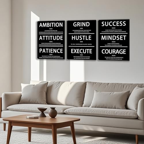 3 Panel Print Canvas Wall Art Motivational Office Wall Decor Painting - Image 3