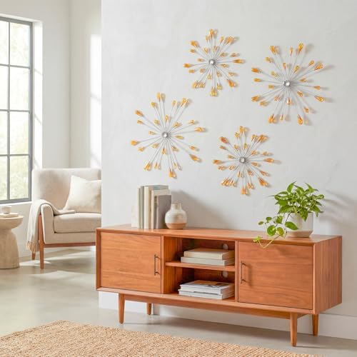 ZEXUIRU 4 Set Silver Starburst Wall Art - Image 2