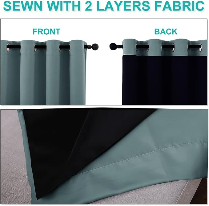 NICETOWN 100% Blackout Blinds, Laundry Room Decor Window Treatment Curtains - Image 5