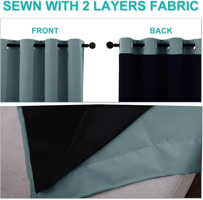 NICETOWN 100% Blackout Window Curtain Panels, Full Light Blocking Drapes - Image 5