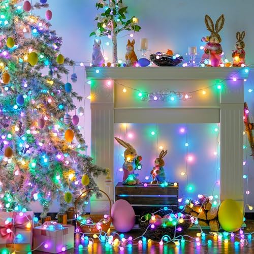 JMEXSUSS 33ft 100 LED Globe Easter Lights Battery Operated - Image 7