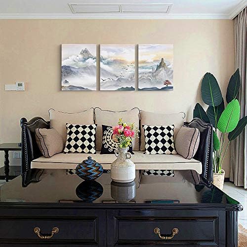 Mountain Landscape Abstract Painting Canvas Wall Art - Image 6