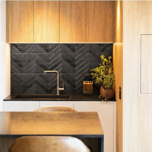 Smart Tiles Peel and Stick backsplash, Chevron Black - Image 5