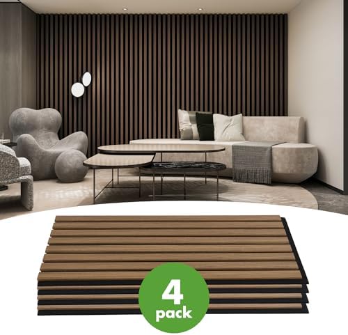 Art3d 12" x 24" Acoustic Wood Slat Wall Panel, 8 sq.ft, Deep Walnut - Image 2