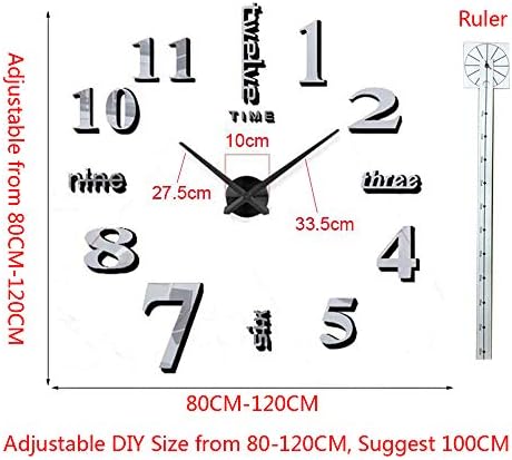 FASHION in THE CITY New 3D DIY Mirror Surface Wall Clocks Modern Design Living - Image 2