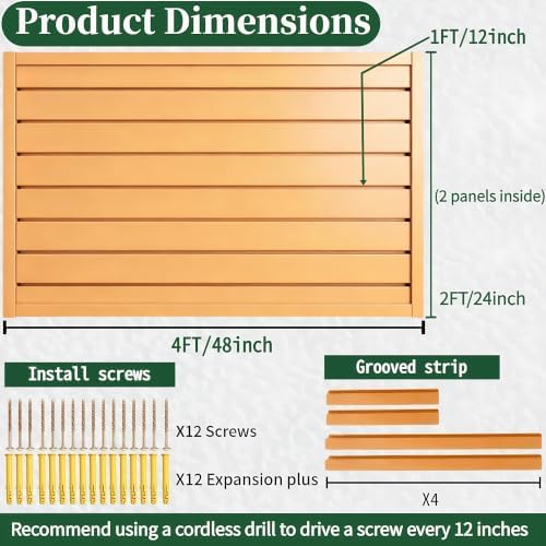 Slat Wall Paneling 4x2 ft Garage Organizer Storage Systems, Heavy Duty PVC - Image 3