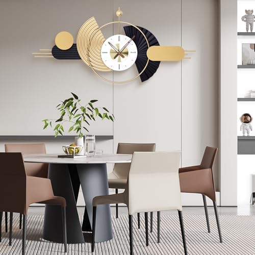 39x18 Inch Modern Decorative Wall Clock Battery Operated, Unique Silent - Image 5