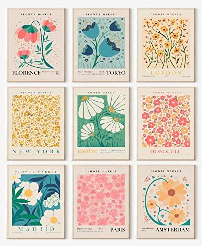 Flower Market Poster Set of 6, Abstract Flower Market Wall Art Prints, Vintage by KBKBART