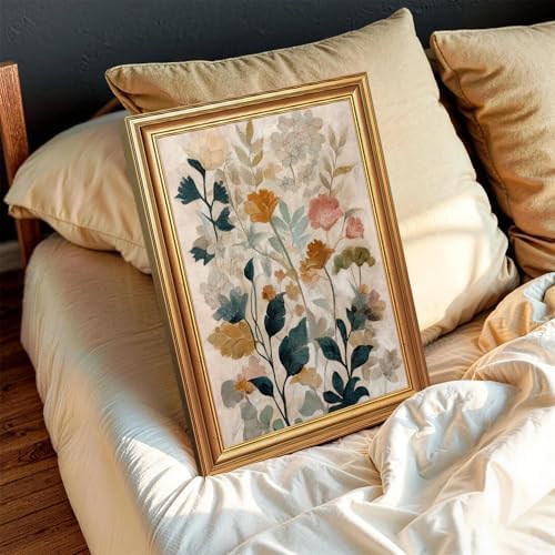 EJPFOGV Vintage Boho Floral Botanical Framed Canvas Wall Art 12x16 inches - Image 3