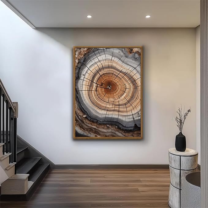 Tree Ring Wall Art Framed, Modern Nature Decor - Image 4