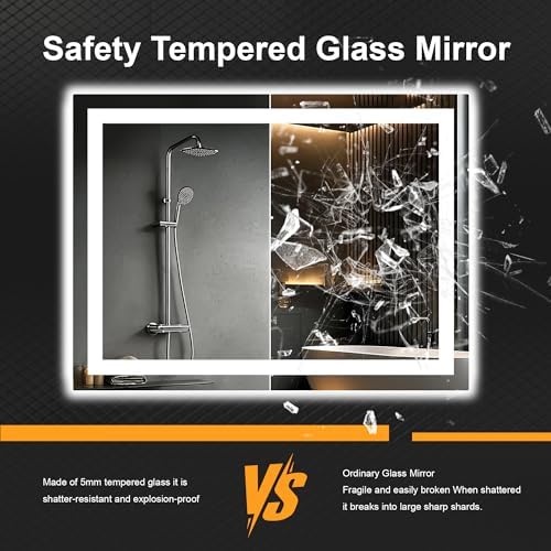 32x24 LED Bathroom Mirror with Lights, Lighted Vanity Mirror - Image 7