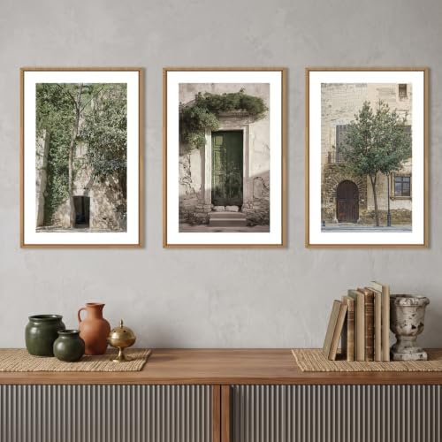 HOURIA Vintage Italy City Landscape Framed Canvas Wall Art Set-16"x24"x3 - Image 2