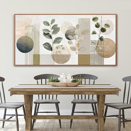 Large Boho Green Wall Art For Living Room Prints Green Botanical Boho Wall Art - Image 3