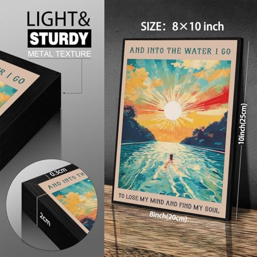 Sunrise Sunset landscape Posters Abstract Ocean Painting Wall Art 08X10 inch - Image 2