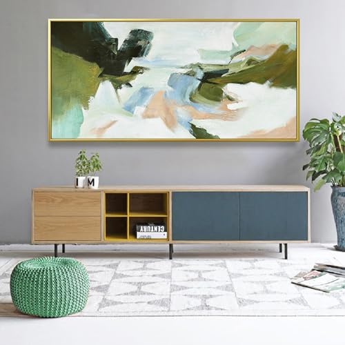 Suconvng Large Gold Framed Wall Art Abstract Colorful Wall Art Living Room - Image 3