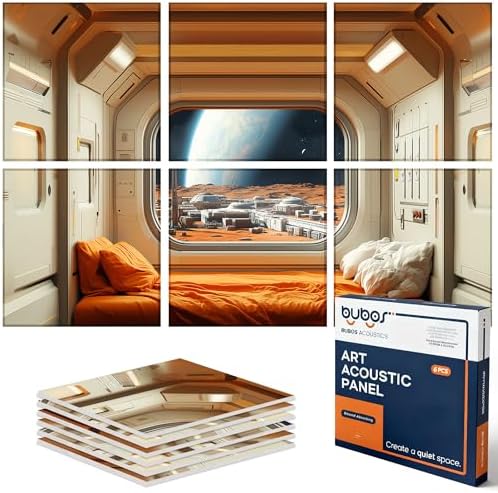 BUBOS 6 Pcs Art Acoustic Wall Panel, 70.8”x47.2”Self Adhesive by BUBOS