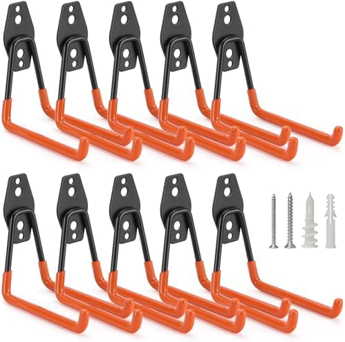 10 Pack Garage Hooks Heavy Duty Storage Organizer Wall Mount Power and Garden by LUPYJI
