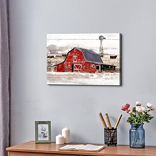 Country Farmhouse Barn Wall Art Windmill Wall Decor - Image 3