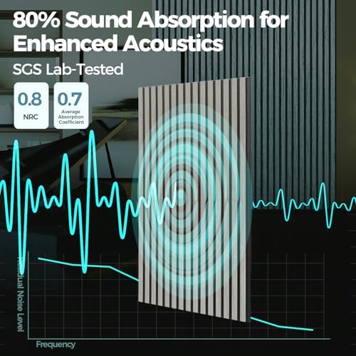 AKUMAX Extra-Thick 0.7" Wood Slat Acoustic Wall Panels, 4 Pack 47.2" x 23.6" - Image 4