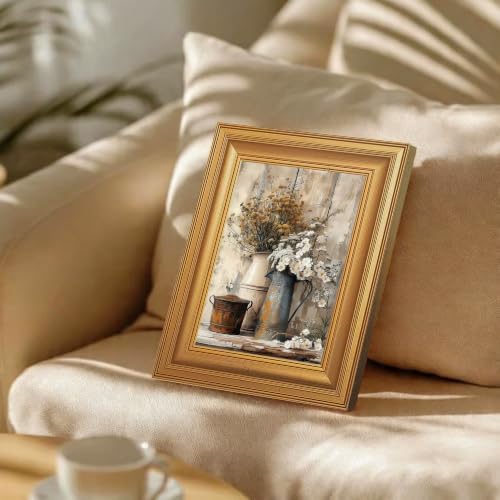 EJPFOGV Rustic Farmhouse Floral Still Life Framed Canvas Wall Art 8x10 in - Image 3