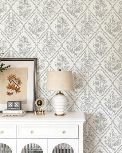 Toduso Peel and Stick Wallpaper Vintage Wall Paper Black and Cream White by Toduso