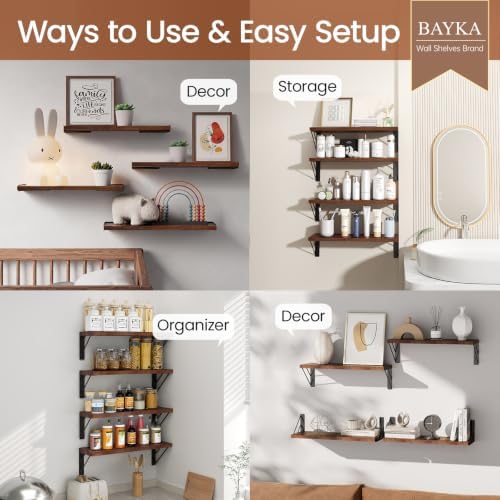 BAYKA Wall Mounted Floating Shelves - Image 3