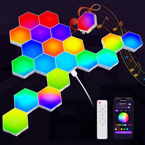 TISOFU 20 Pack Hexagon Lights LED Wall Panels, RGB Gaming Lights by TiSOFU