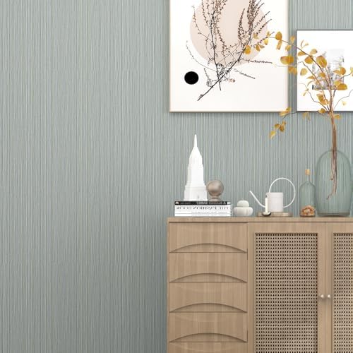Blue Grasscloth Peel and Stick Wallpaper Linen 24"x394" - Image 6