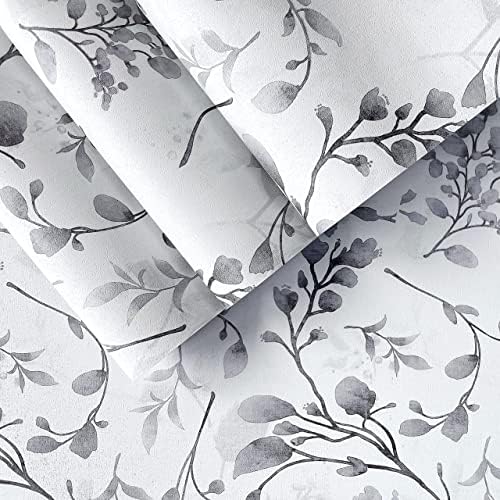 Orainege Gray Floral Peel and Stick Wallpaper Floral Contact Paper - Image 5