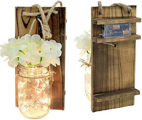 Greenco GRC2859 Wall Hung Mason Jar Sconce - Image 3