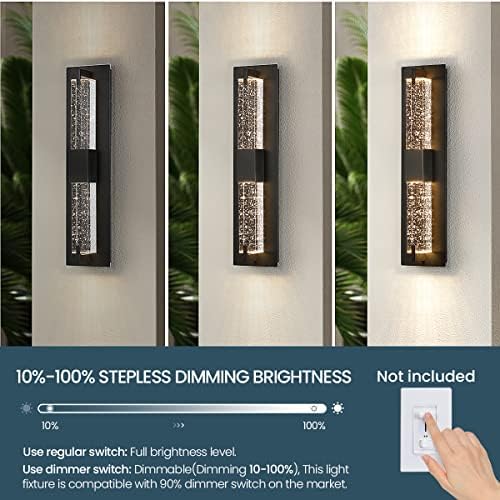 WOSHITU LED Wall Sconce Light: 19 Inch Black Modern Sconces Wall Lighting 3000K - Image 4