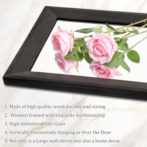 AAZZKANG Full Length Mirror Rectangle Wood Framed Large 43"x14" - Image 3