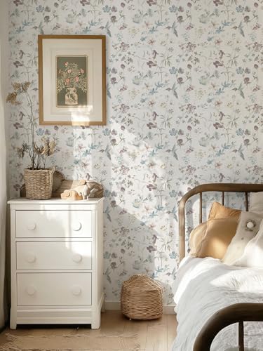 Heroad Boho Floral Bird Botanical Wallpaper Beige Neutral Peel and Stick - Image 6