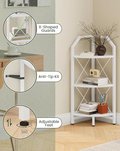 CHOEZON 3-Tier Corner Shelf, Industrial Corner Bookshelf, 35.4" Storage Stand - Image 4
